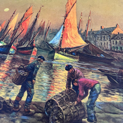Georges-Philibert-Charles Maroniez Port de pêche au crépuscule Print 12x16 FL6-4