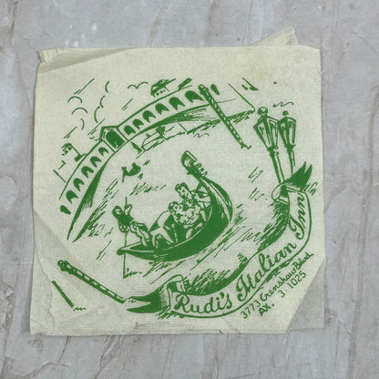 1950s Rudi's Italian Inn Restaurant Napkin Los Angeles CA Crenshaw Blvd AE8
