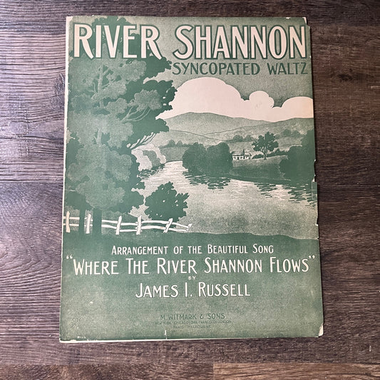 River Shannon Syncopated Waltz James I. Russell 1912 Sheet Music V13