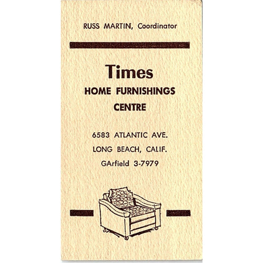 Times Home Furnishings Centre Russ Martin Long Beach Business Card SF3-B2