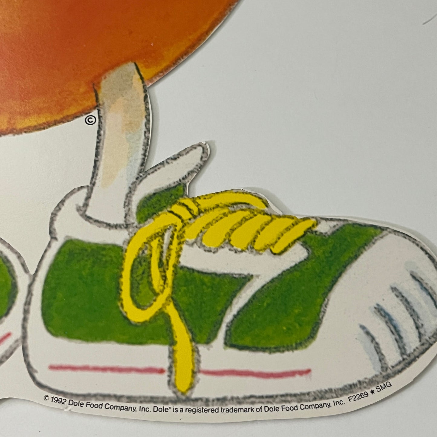 Original 1992 Dole Orange Two Sided Advertising Store Display Sign 9x16"