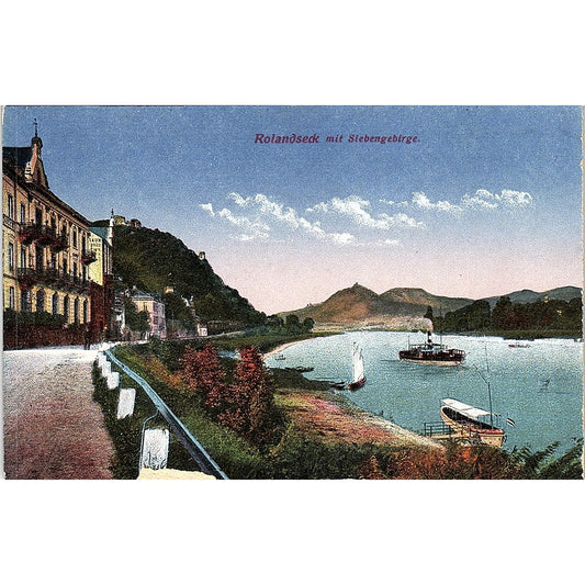 Rolandseck Mit Siebengebirge German Antique Postcard PE9