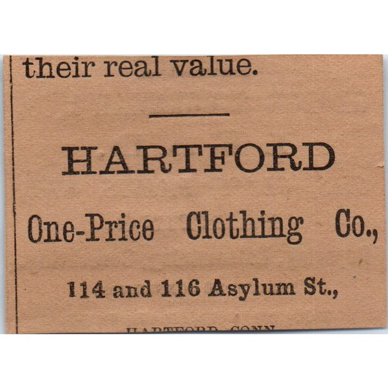 George S. Burnham & Co Lead Central Row Hartford 1886 Newspaper Ad AF7-E5