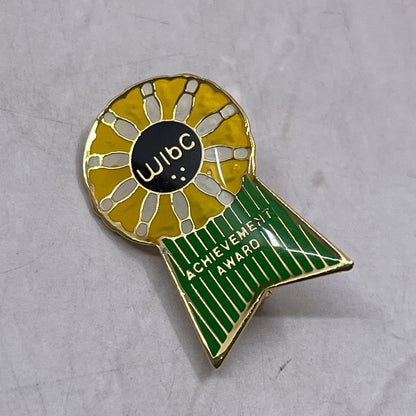 Vintage WIBC Bowling Achievement Award Enamel Pin Pinback SF4
