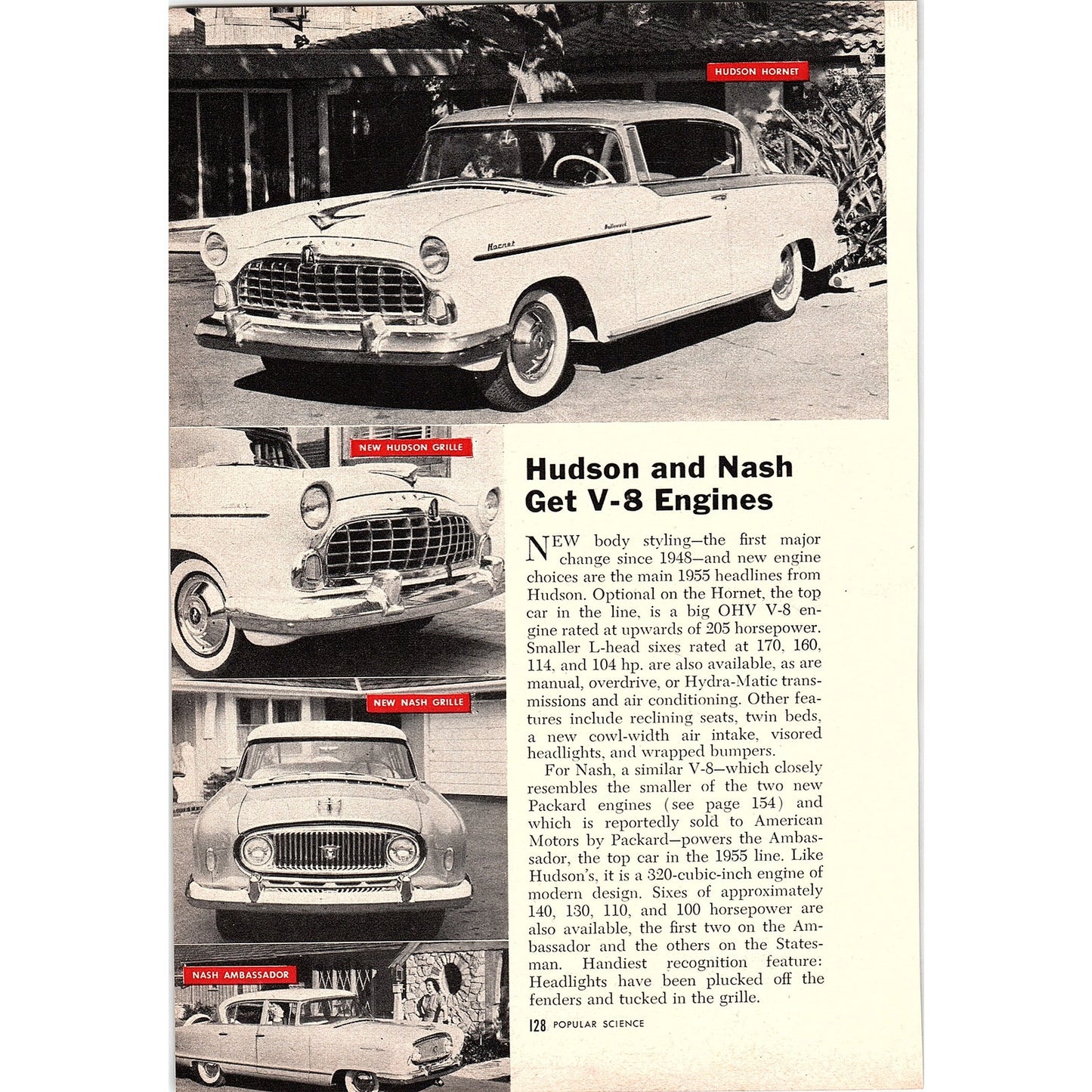 Hudson and Nash Gert V-8 Engines 1955 Article AG1-5