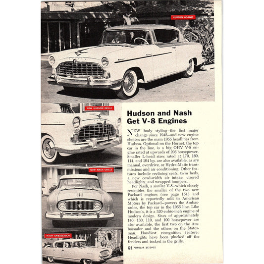 Hudson and Nash Gert V-8 Engines 1955 Article AG1-5