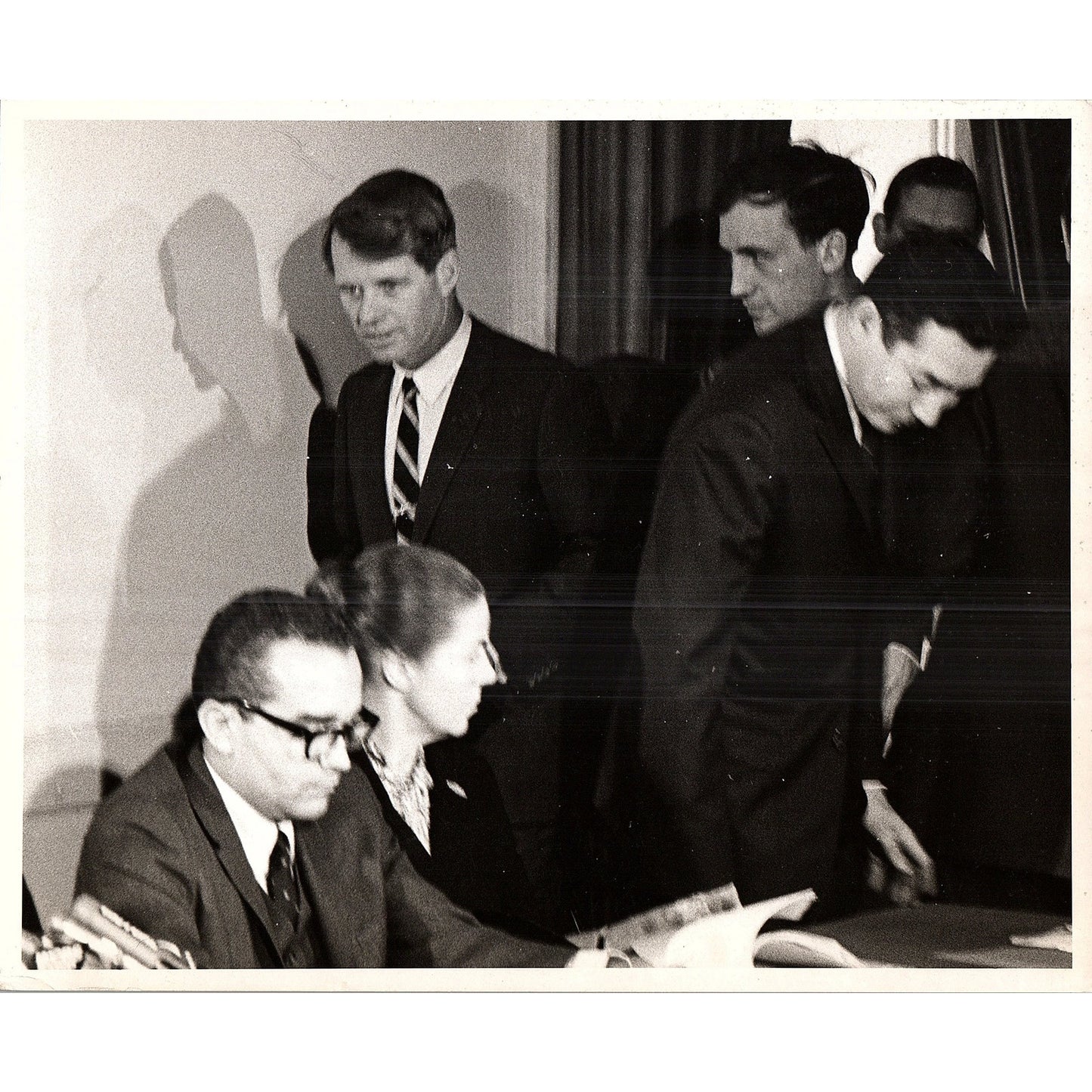 Vintage RFK Robert F Kennedy Press Conference Press Photo 8x10 AF3-18