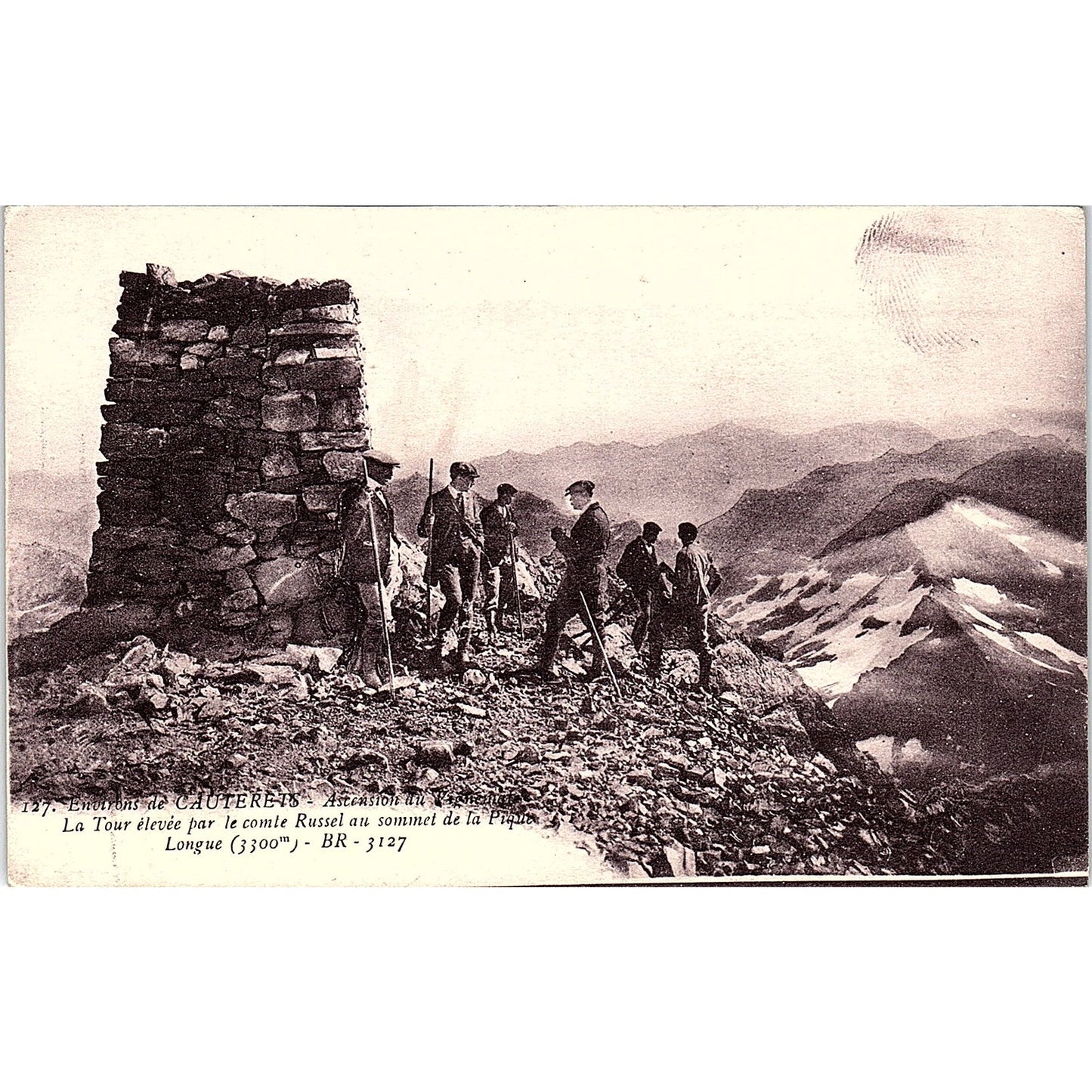 Environs De Cauterets La Tour Élevée Mountain Climbers Antique Postcard PE10