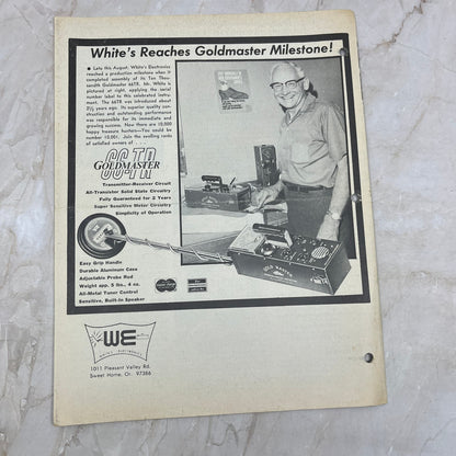 c1970 White's Electronics Discover Newsletter Treasure Hunting Oregon M19