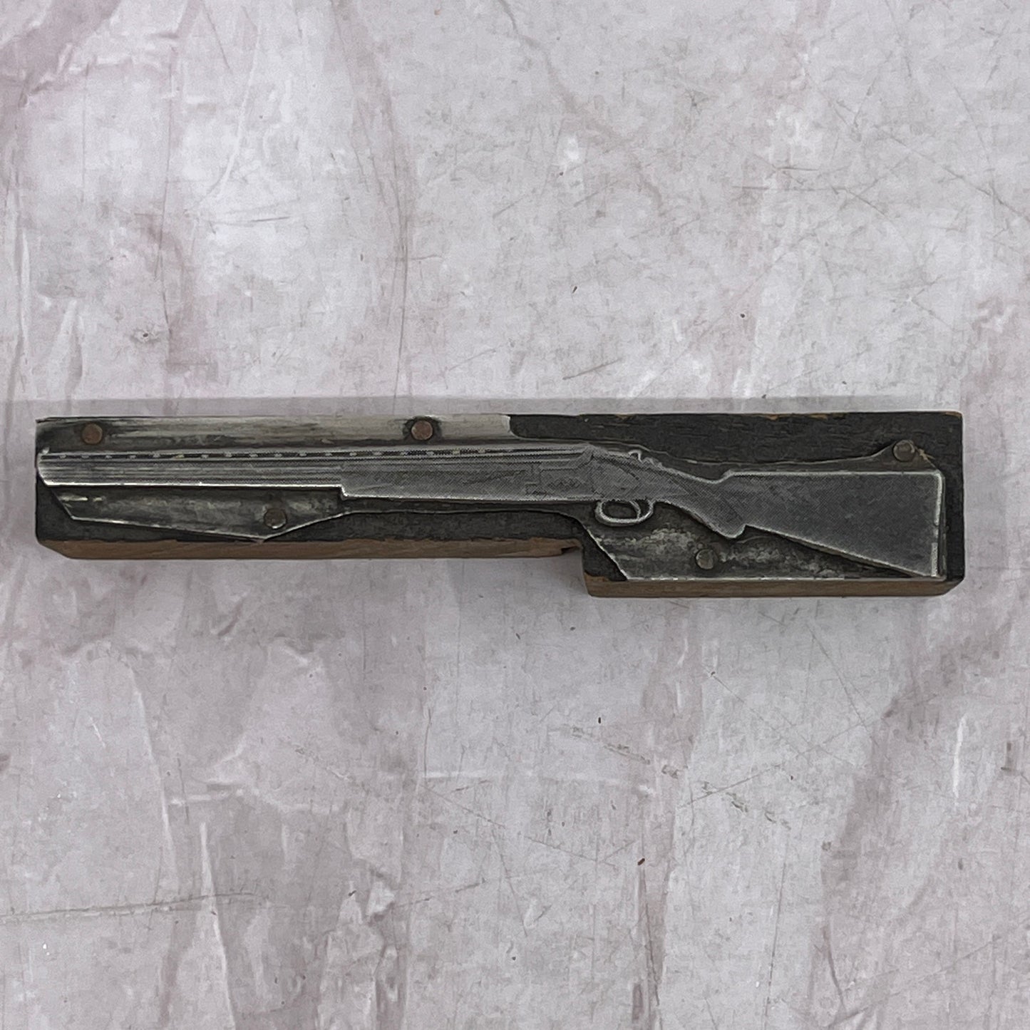 Retro Rifle Vintage Letterpress Printers Block Plate SF5