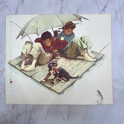 Norman Rockwell Fisherman's Paradise Vintage Art Print 10x12 FL6-3