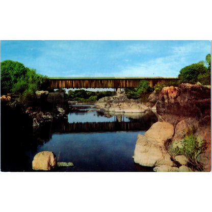 Knight's Ferry Covered Bridge California Vintage Covered Bridge Postcard PD1