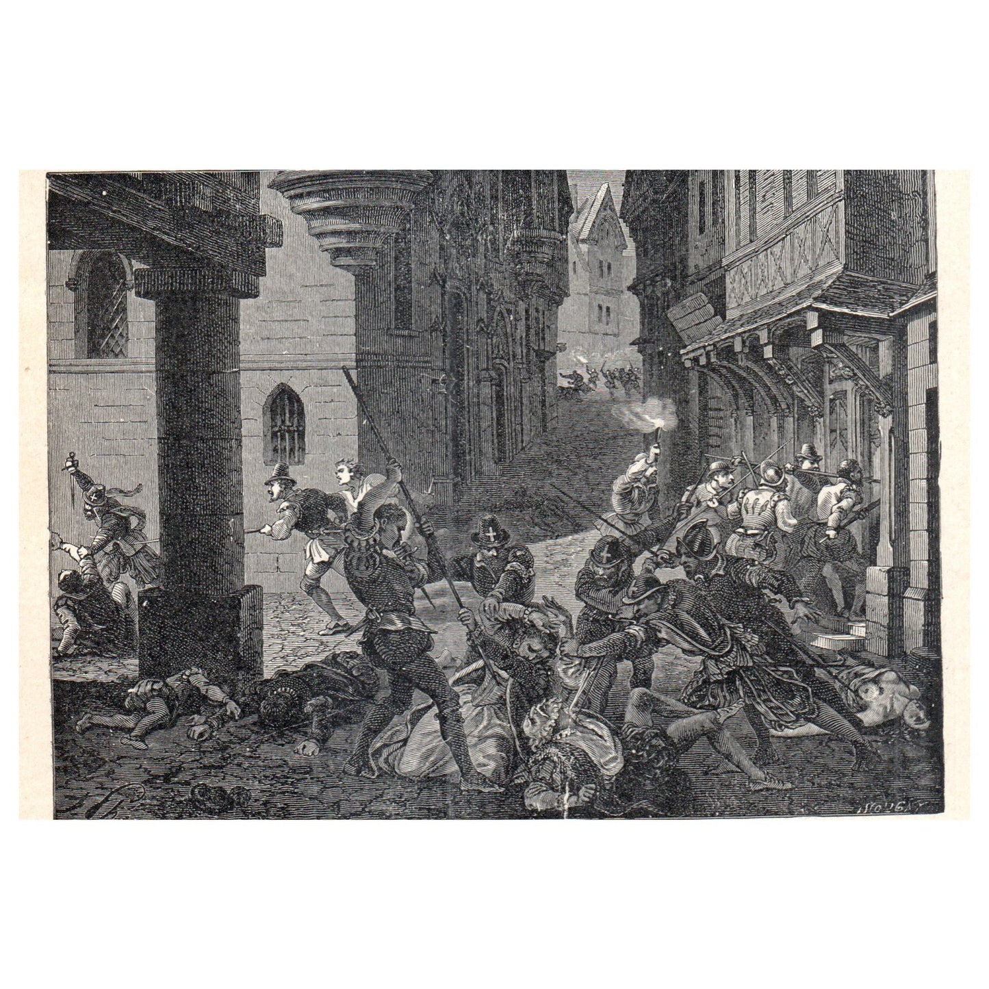 St. Bartholomew 1911 Engraving Print AF5-8