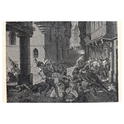 St. Bartholomew 1911 Engraving Print AF5-8