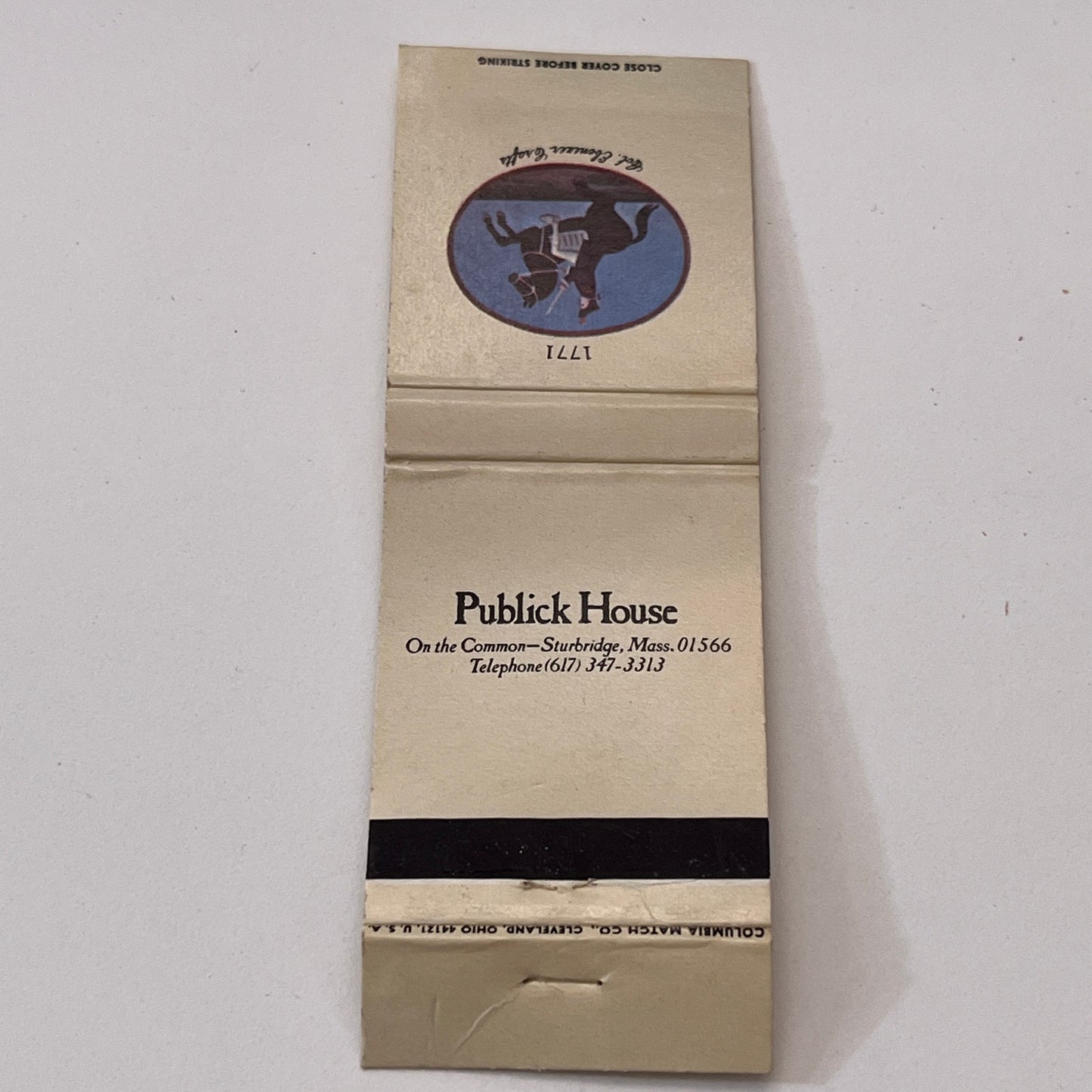 Publick House on the Common Sturbridge MA Vintage Matchbook Cover TB6-MB1-8