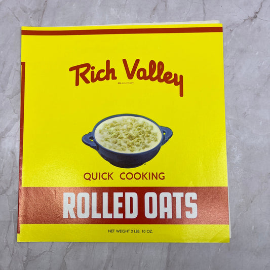Rich Valley Rolled Oats Label John D. Rich & Co Chicago IL TH9