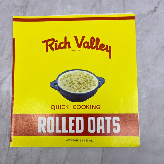 Rich Valley Rolled Oats Label John D. Rich & Co Chicago IL A19