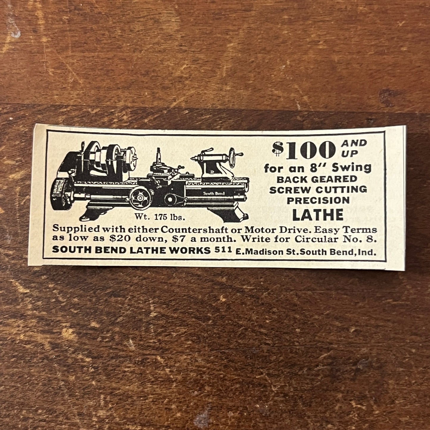 Precision Lathe - South Bend Lathe Works South Bend Indiana 1931 Ad AG1-S7