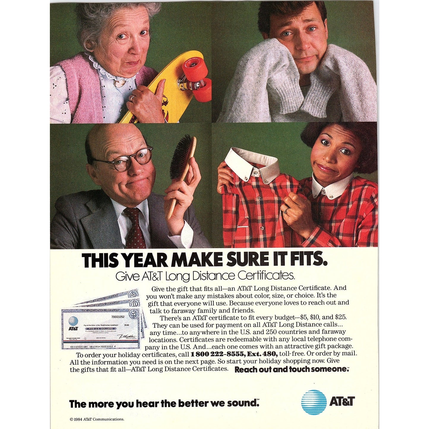 AT&T Long Distance Calling Reach Out and Touch Someone 1984 Ad AF8-5