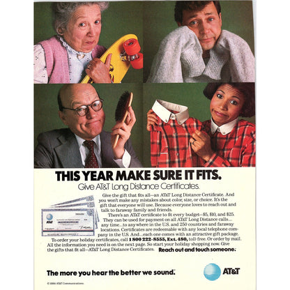 AT&T Long Distance Calling Reach Out and Touch Someone 1984 Ad AF8-5