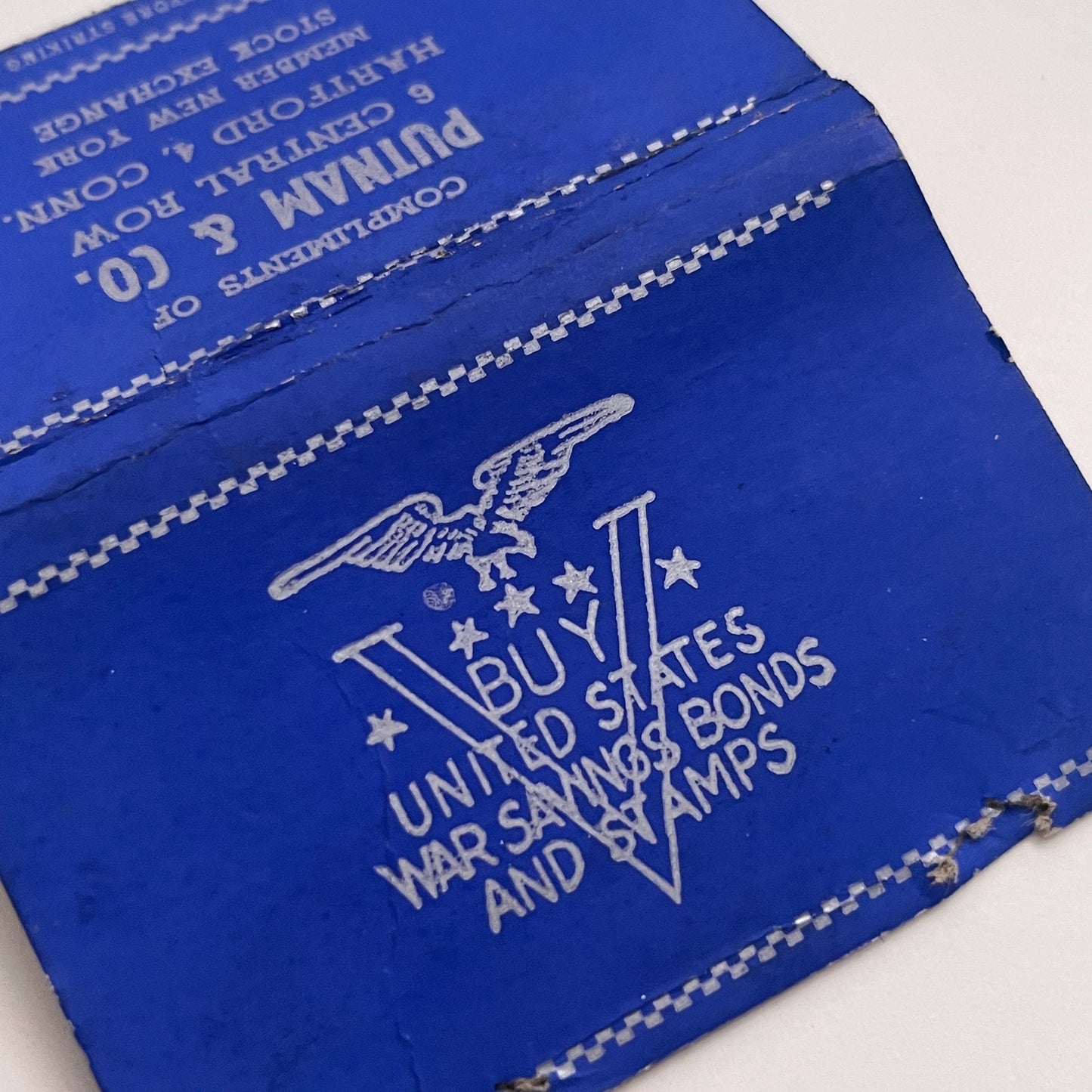 Putnam & Co Central Row Hartford CT War Bonds Vintage Matchbook Cover TB8-MB-4