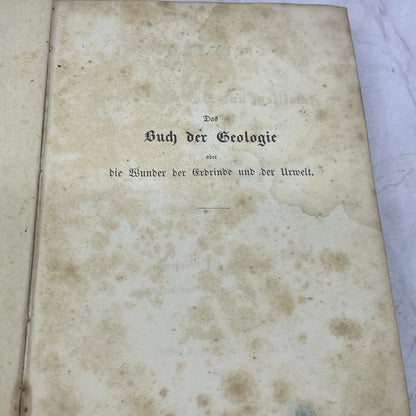 1855 Buch Der Geologie C.C. Ritter Von Leonhard German Geology Book TE5-OB