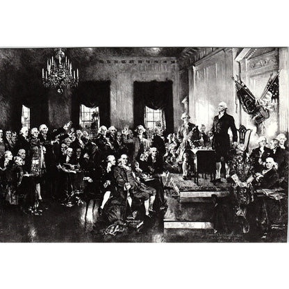 c1920 Scene at the Signing of the Constitution Vintage Art Print 5x8" V17