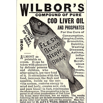 Wilbor's Compound of Cod Liver Oil Dr. Alexander B Wilbor Boston 1892 Ad AG2-M10