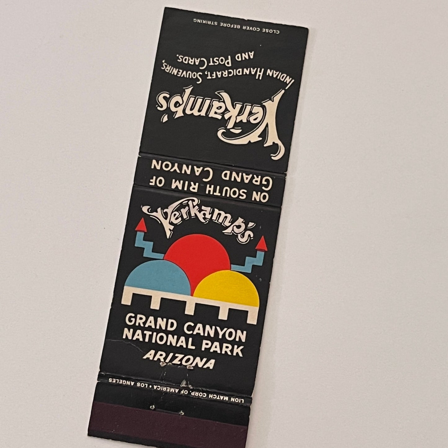 Verkamp's at Grand Canyon National Park AZ Vintage Matchbook Cover TB6-MB2-2