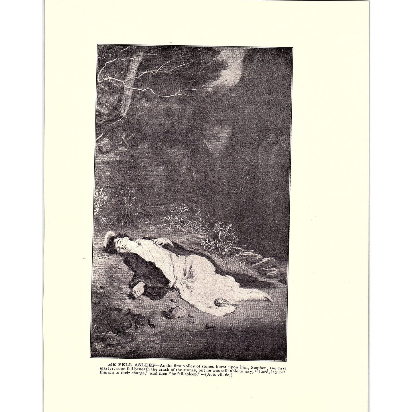 c1920 The Apostle Paul in the Storm Acts 27:34,35 Vintage Art Print 6x9" V17