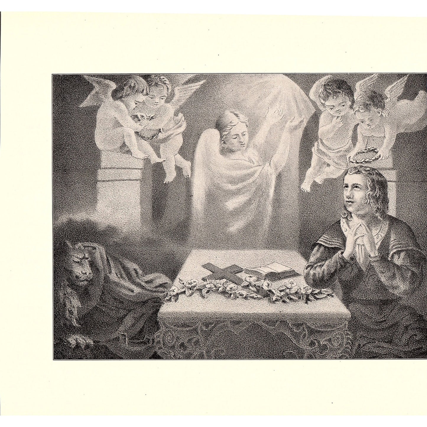 The Game of Life - Moritz Retzsch - 1898 Litho Art Print D19