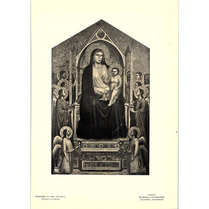 Madonna Enthroned - Giotto - 1902 Litho Art Print AF4-10