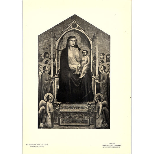 Madonna Enthroned - Giotto - 1902 Litho Art Print AF4-10