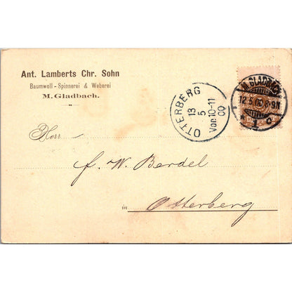 Ant. Lamberts Chr. Sohn M. Gladbach F.W. Berdel 1900 German Postcard P5-11