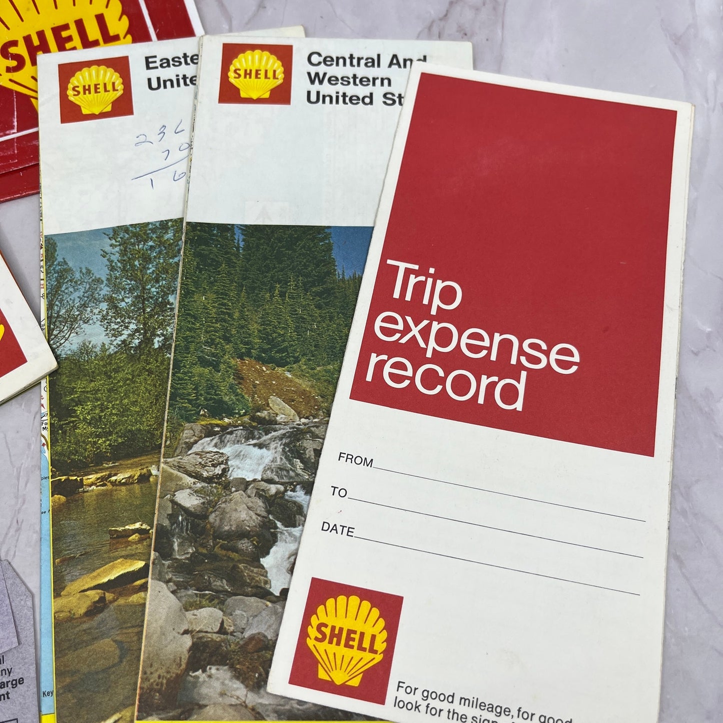 1971 Shell Oil Route Kit Maps, Trip Expense Record, Touring Guide TH2-MI1