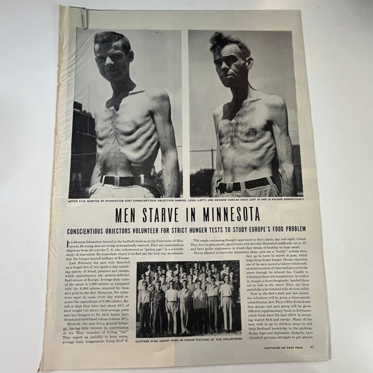 Men Starve in Minnesota Hunger Strike 2 Pages 1940s WWII Era Article V29-5