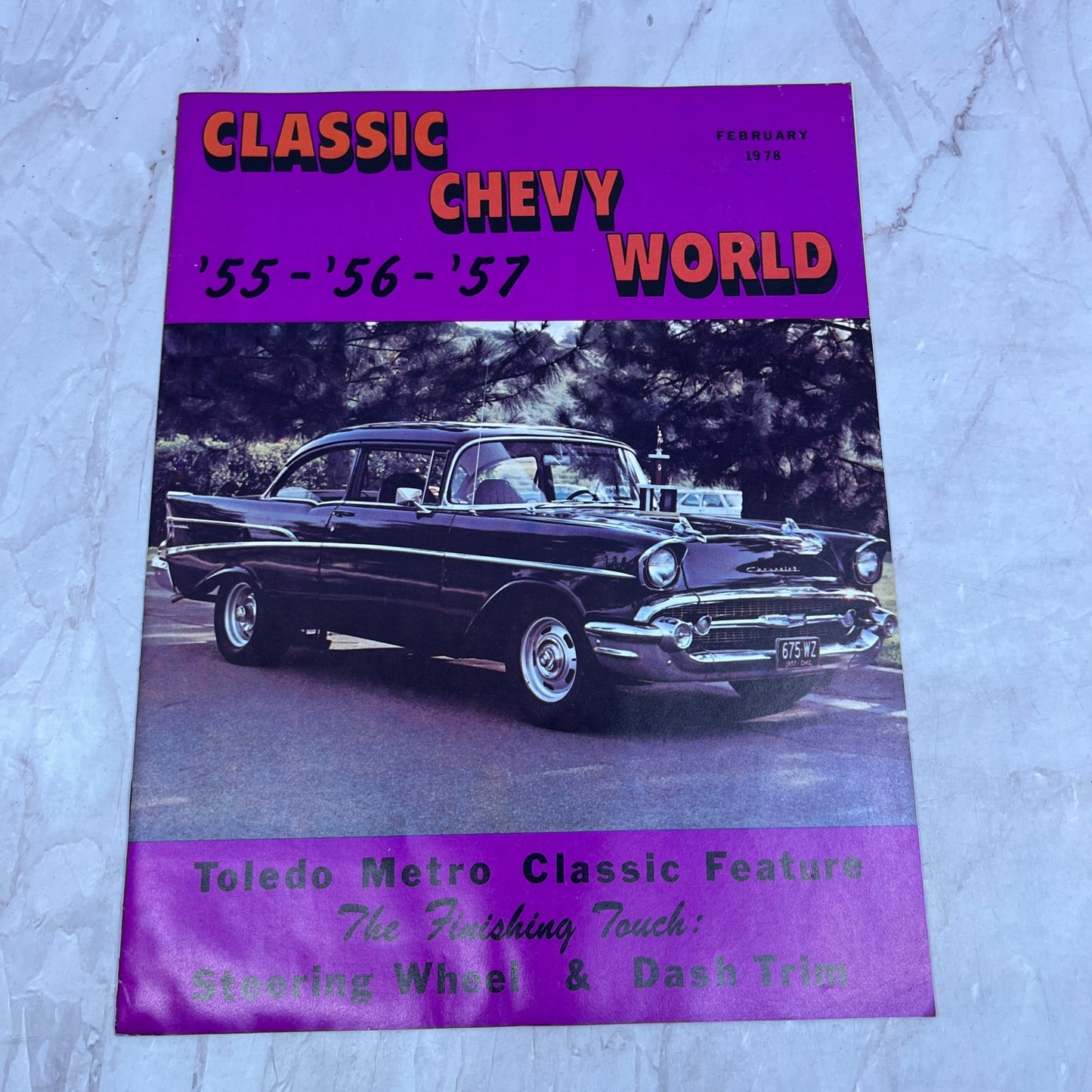 Steering Wheel Dash Trim - '55, '56, '57 Classic Chevy World - Feb 1978 M30