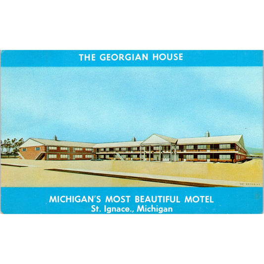The Georgian House Hotel St. Ignace Michigan Postcard Vintage Postcard PD10