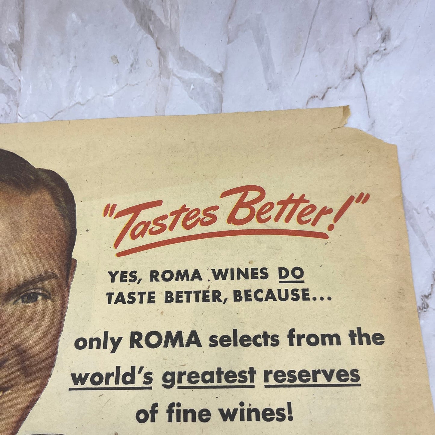 1947 Roma Wine Estate Sherry Fresno CA 10x13 Magazine Advertisement FL6-7