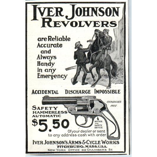 Iver Johnson Arms & Cycle Works Revolvers Fitchburg MA 1903 Magazine Ad AF2-O4