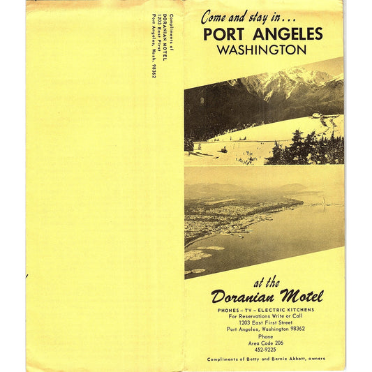 Doranian Mortel Port Angeles Washington 1960s Travel Brochure TH2-TB4