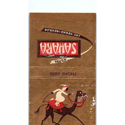 Hotel Sahara Tongo Room Las Vegas NV Vintage Matchbook Cover SF3-Y4
