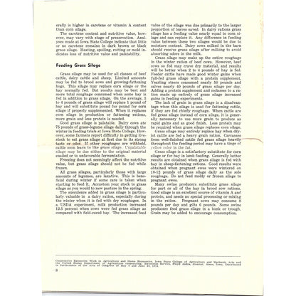 Grass Silage 1953 Ames Iowa Farm Bulletin TK2-XB6