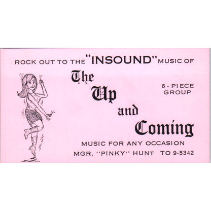 The Up and Coming 6-Piece Group Mgr. Pinky Hunt Vintage Business Card SD8-B12
