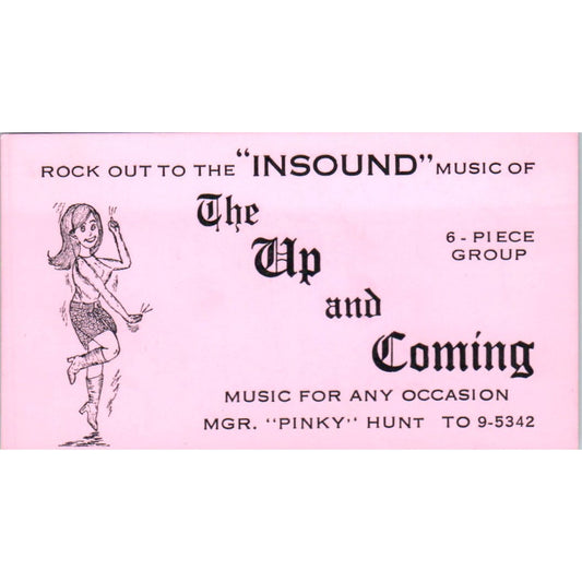 The Up and Coming 6-Piece Group Mgr. Pinky Hunt Vintage Business Card SD8-B12