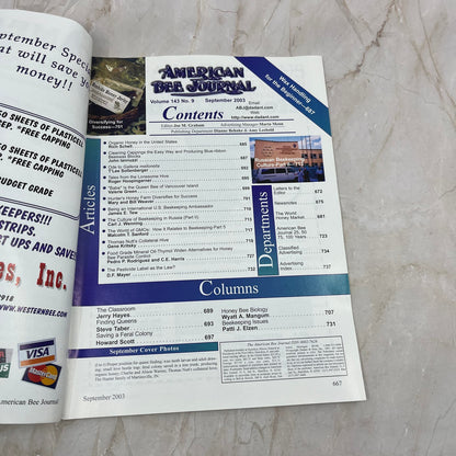 2003 Sept American Bee Journal Magazine Bees Beekeeping Honey M7