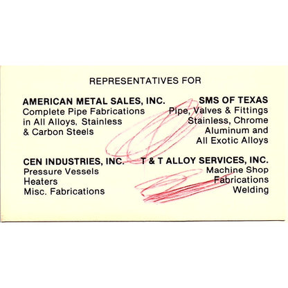 Walter H. Kessler Co., Inc. Edgar P. Martin Houston TX Business Card SSB4-B12