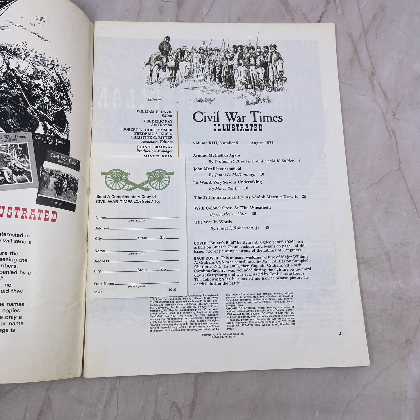 1974 Aug - Civil War Times Magazine - Stuart's Raid, Henry A. Ogden M21