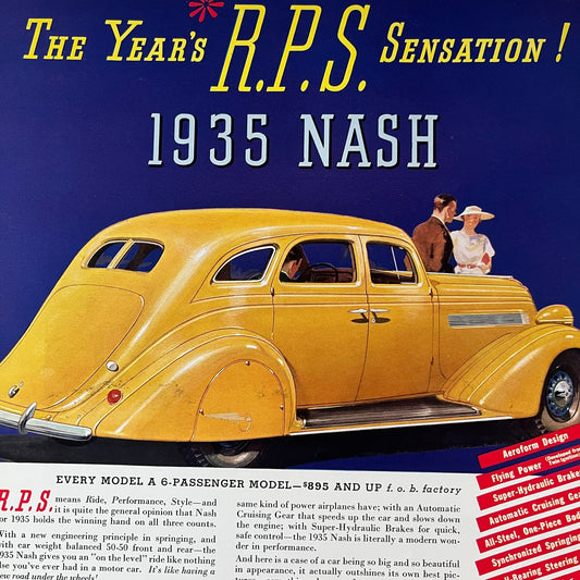 1935 Nash LaFayette Advanced Victoria Ambassador Victoria 1935 Ad V1-5
