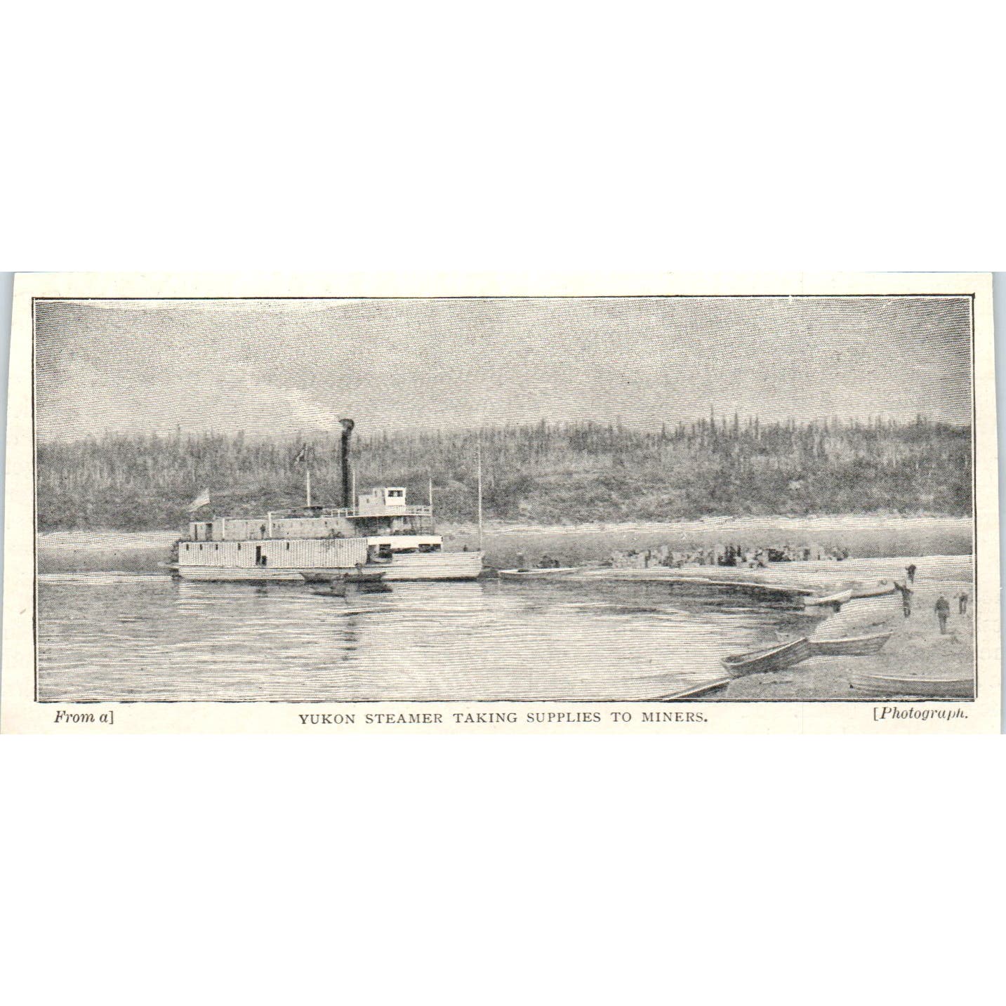 Yukon Steamer Taking Supplies to Miners 1897 Victorian Photo AE9-TS7